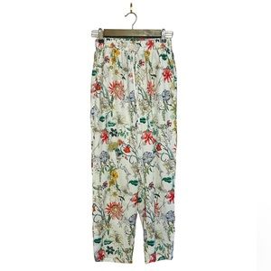 Colorful Floral Printed Cropped Pants